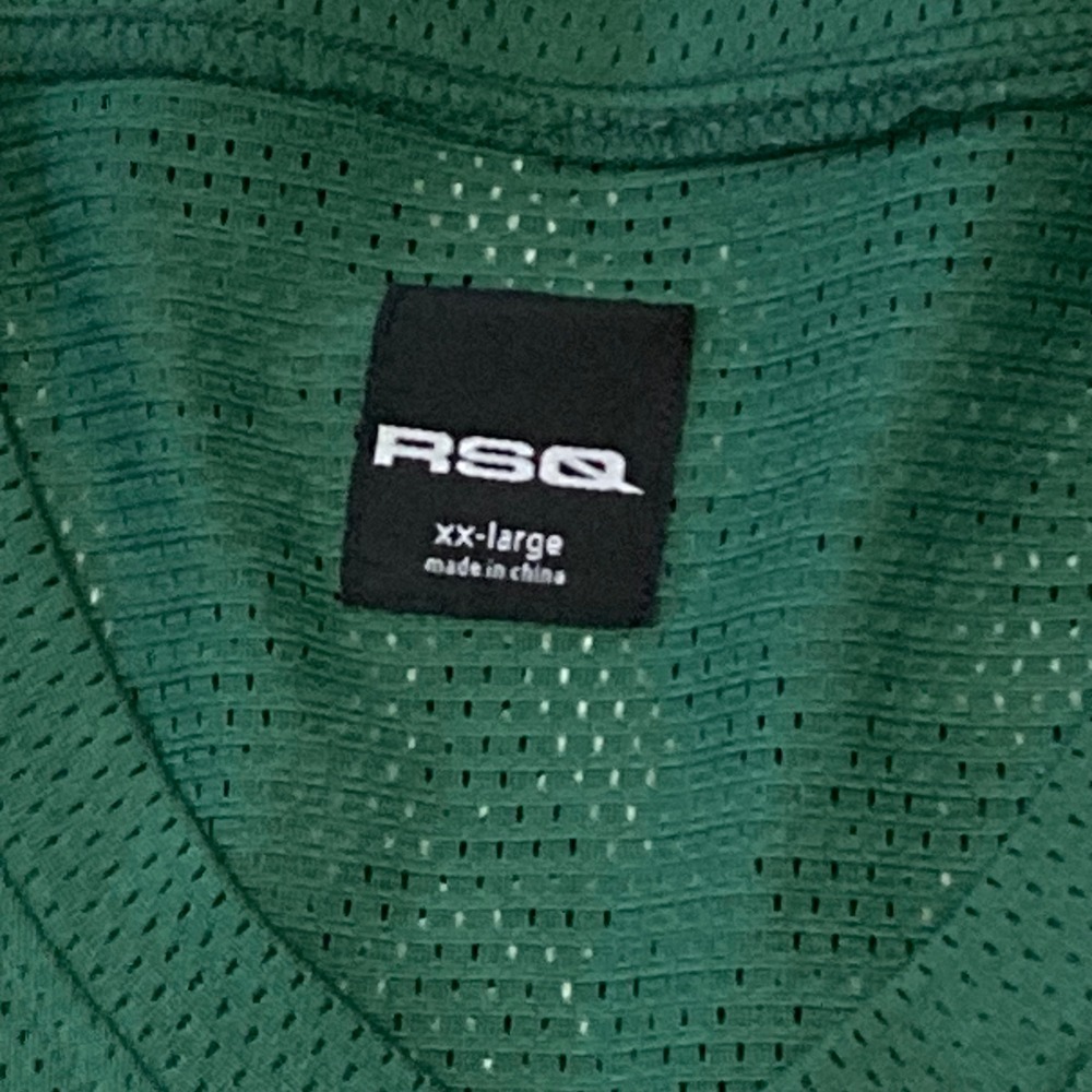 RSQ Green Mesh Football Jersey T-Shirt Distressed 00 Graphic Mens XXL - Picture 2 of 5